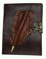 Two-Tone Leather Embossed Journal with a Pencil