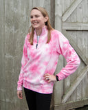 Mayflower II Tie-dye Quarter Zip Sweatshirt (Pink)
